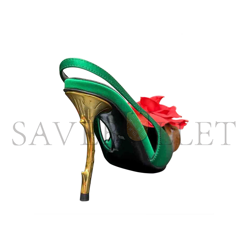 YSL FOTVA FLOWER HIGH HEEL SANDALS 306541
